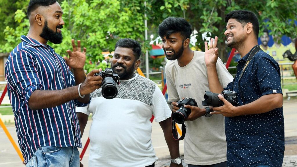 Srivatsan Sankaran (far left) of Madras Photo Bloggers and his team in Chennai | Photo Credit: RAVINDRAN R